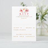 Blush Pink Wildflower Wedding RSVP Kaart (Staand voorkant)