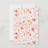 Blush Pink Wildflower Wedding RSVP Kaart (Achterkant)