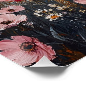 Blush Pink Wildflowers Landschap Perfect Poster (Hoek)