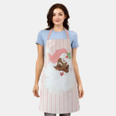 Blush Pink  Winking Black Kerstmis Schort (Gedragen)