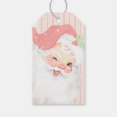 Blush Pink Winking Santa Claus Kerstmis Cadeaulabel (Achterkant)