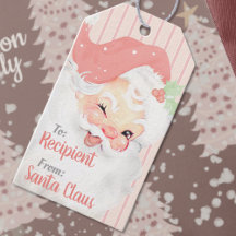Blush Pink  Winking Santa Claus Kerstmis