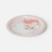 Blush Pink  Winking Santa Kerstparty Papieren Bordje (Gekanteld)