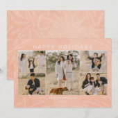 Blush Pink Winter Foliage 5 foto's Collage Feestdagenkaart (Voorkant / Achterkant)