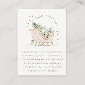 Blush Pink Winter Sleigh Books for Baby shower Informatiekaartje (Voorkant)