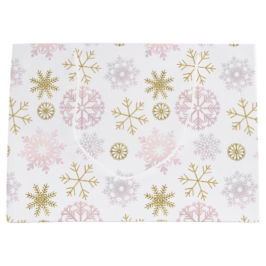 Blush Pink Winter Wonderland in Blush Pink & Gold Groot Cadeauzakje (Voorkant)