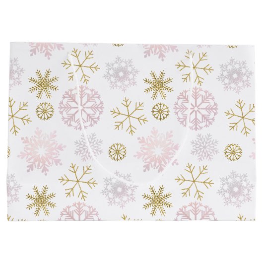 Blush Pink Winter Wonderland in Blush Pink & Gold Groot Cadeauzakje (Achterkant)