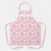 Blush Pink With White Bunny Pattern And Name Schort (Voorkant)