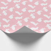 Blush Pink With White Bunny Pattern Lovely Easter Cadeaupapier (Hoek)