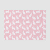 Blush Pink With White Bunny Pattern Pretty Easter Tissuepapier (Voorkant)
