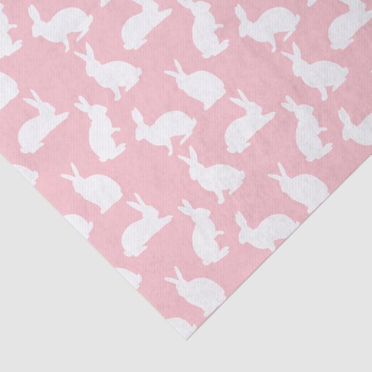 Blush Pink With White Bunny Pattern Pretty Easter Tissuepapier (Detail)