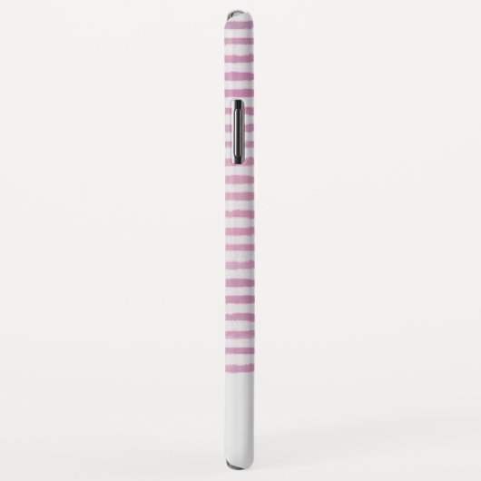 Blush Pink - Witte Girly Waterverf Stripes Case-Mate iPhone Case (Achterkant/rechts)