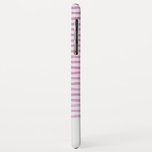 Blush Pink - Witte Girly Waterverf Stripes Case-Mate iPhone Case (Achterkant/links)