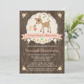 BLUSH PINK WOODLAND DEER BABY SHOWER KAART (Staand voorkant)