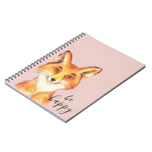 Blush Pink wordt Happy Fox Notitieboek (Linkerzijde)