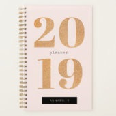 Blush Pink x Glitter Roos Gold 2019 Planner (Voorkant)