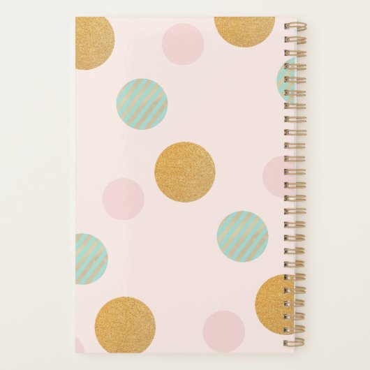 Blush Pink x Glitter Roos Gold 2019 Planner (Achterkant)