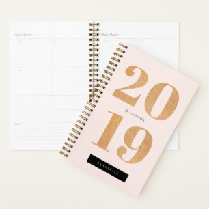 Blush Pink x Glitter Roos Gold 2019 Planner