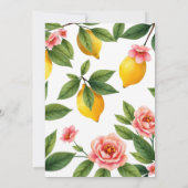 Blush Pink Yellow Floral Citrus Citrus Baby shower Kaart (Achterkant)