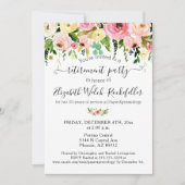 Blush Pink Yellow Floral Retirement Party foto Kaart (Voorkant)