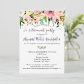 Blush Pink Yellow Floral Retirement Party foto Kaart (Staand voorkant)
