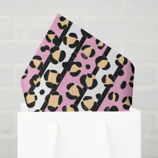 Blush Pink Yellow Leopard Print Tissue Paper Tissuepapier