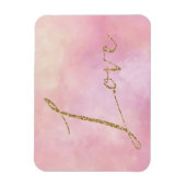 Blush Pink Yellow Tie dye Gold Glitter Love Magneet (Verticaal)