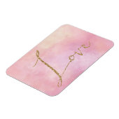 Blush Pink Yellow Tie dye Gold Glitter Love Magneet (Linkerzijde)