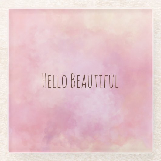 Blush Pink Yellow Tie kleurstof Glazen Onderzetter (Voorkant)