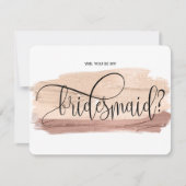 Blush Pink zal je mijn bruidsmeisje uitnodiging zi (Voorkant)
