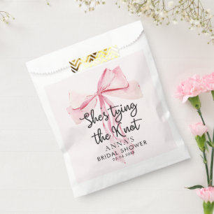 Blush Pink Ze bindt de knoop Vrijgezellenfeest Bedankzakje