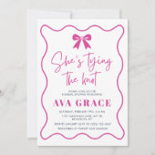 Blush Pink Ze bindt het knoop Vrijgezellenfeest Kaart (Voorkant)