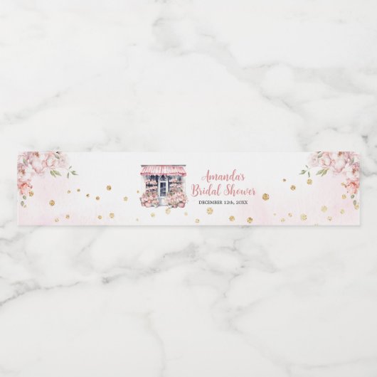 Blush Pink Ze is van de markt Vrijgezellenfeest Waterfles Etiket (Enkel label)