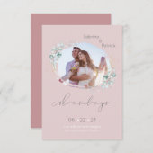 Blush Pink Ze zei ja foto Save The Date (Voorkant / Achterkant)