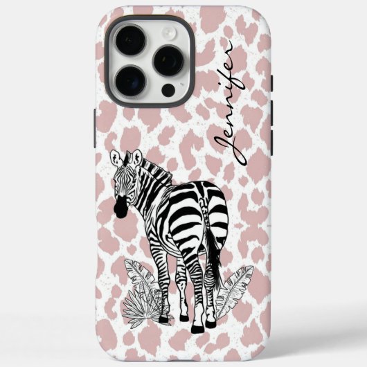 Blush Pink Zebra Animal Print iPhone Case-Mate iPhone Case (Achterkant)