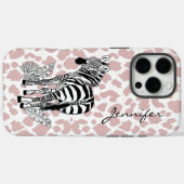 Blush Pink Zebra Animal Print iPhone Case-Mate iPhone Case (Achterkant (horizontaal))