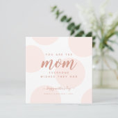 Blush PinkPolka Dot Moederdag Photo Flat Kaart (Staand voorkant)
