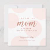 Blush PinkPolka Dot Moederdag Photo Flat Kaart (Voorkant)