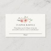 Blush Pinks Bloemen en Groene Luier Raffle Informatiekaartje (Voorkant)