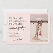 Blush Pinkse bruiloft bijwerken Datum opslaan Save The Date (Voorkant)