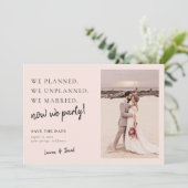 Blush Pinkse bruiloft bijwerken Datum opslaan Save The Date (Staand voorkant)