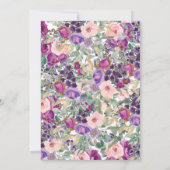 Blush Pinkse Paarse Floral Retirement Party Kaart (Achterkant)