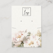 Blush Pioen Bloemen Ketting Oorbel Logo Display Visitekaartje (Voorkant)