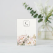 Blush Pioen Bloemen Logo Haarspeld Sieraden Displa Visitekaartje (Staand voorkant)