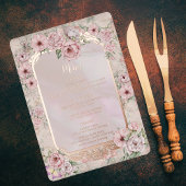  Blush Pioen Bruiloft Folie Menu Kaart