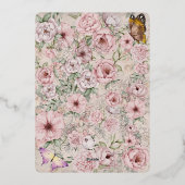 Blush Pioen Bruiloft Folie Uitnodiging (Achterkant)