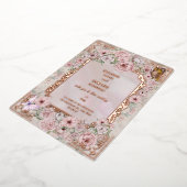 Blush Pioen Bruiloft Folie Uitnodiging (Gedraaid)