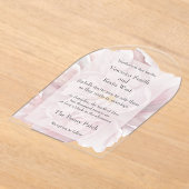 Blush pioen duidelijke acryl bruiloft uitnodiging (Laagn)