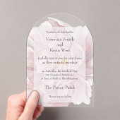 Blush pioen duidelijke acryl bruiloft uitnodiging (Insitu (Draagbaar))