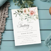 Blush Pioen Eucalyptus Bladzijde Zestien Verjaarda Kaart